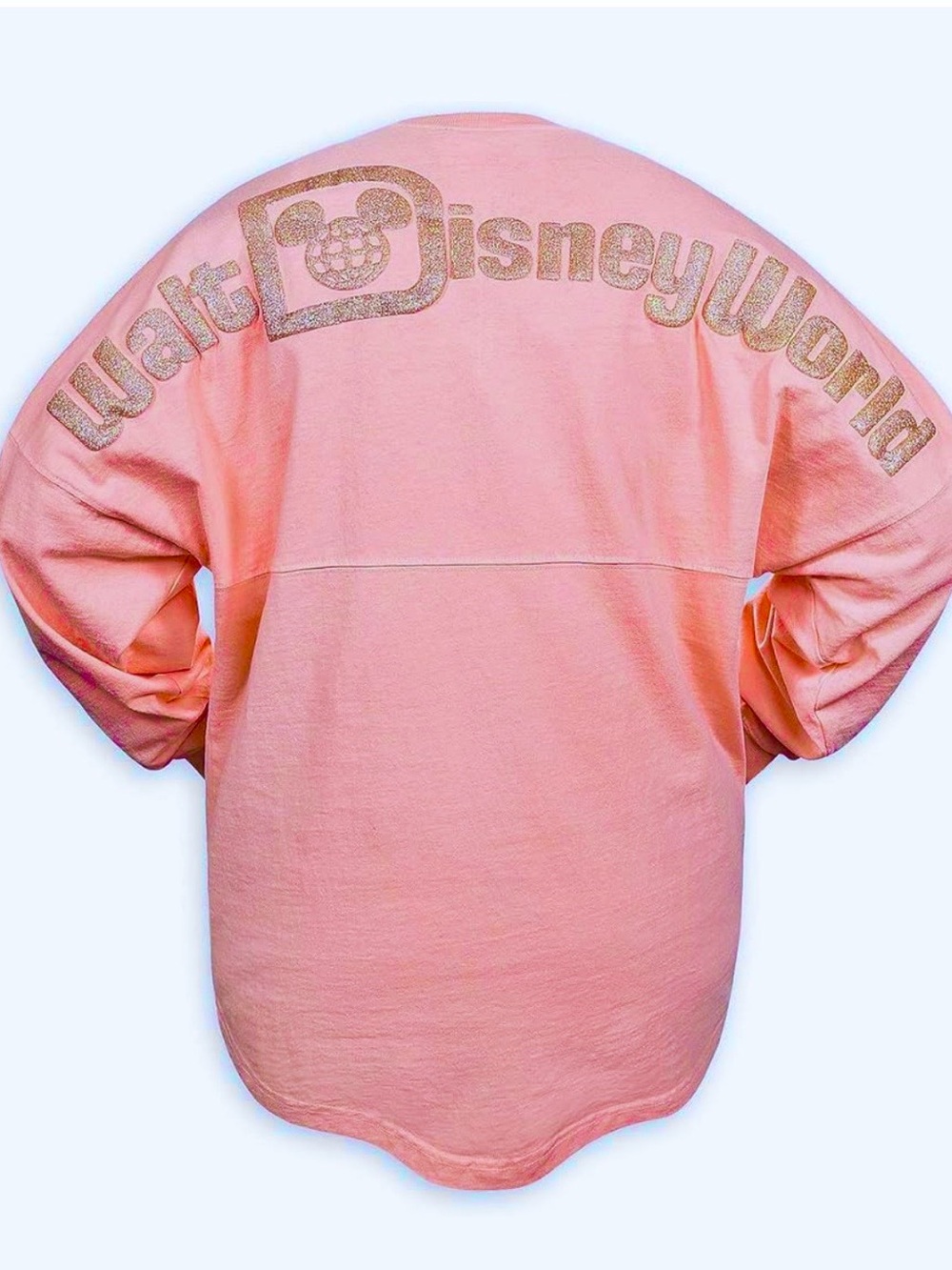 Disney World Rose Gold Long Sleeve Spirit Jersey Tee Pink Women’s Size Small